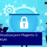 Ekran komputera z systemem Magento 2 i aktualizacjami