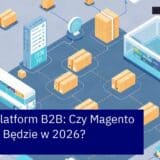Wykres i ikony ilustrujące rozwój Magento 2